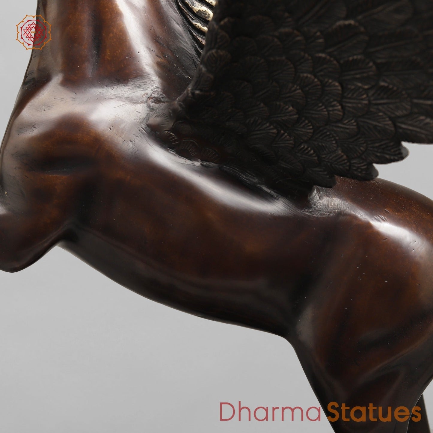 Brass Horse Flying From the Edge, Copper Antique Finish 19”