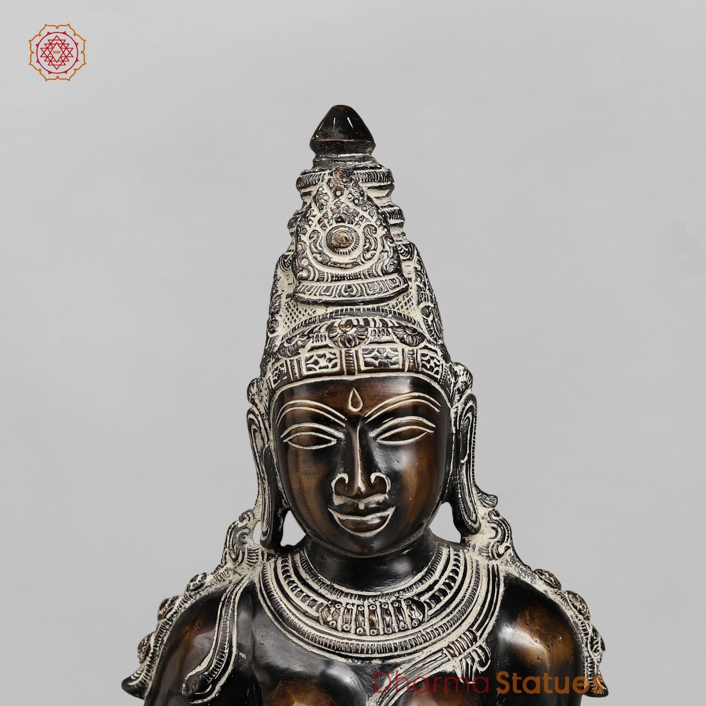 Brass Parwati Standing Fine (South Indian Style) Fine, Antique Rustic Finish 27”