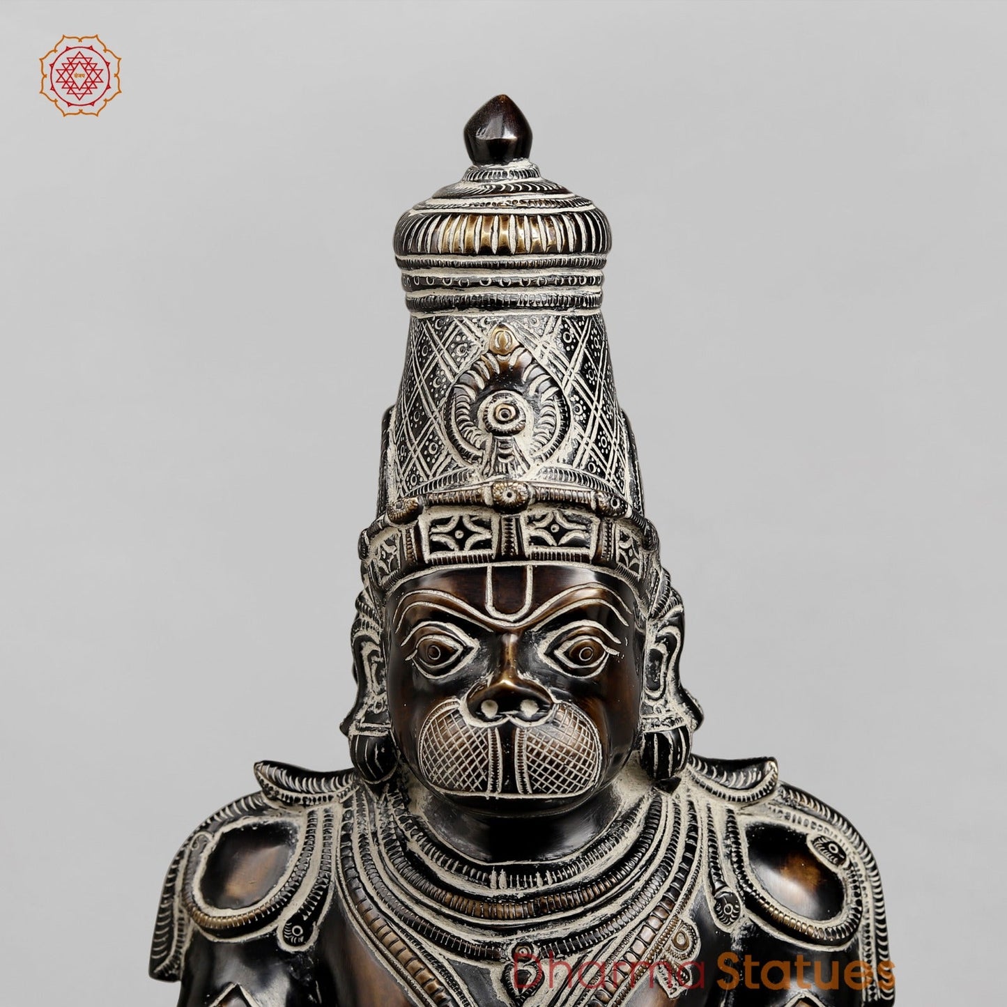 Brass Hanuman Standing Fine, Antique Rustic Finish 24”