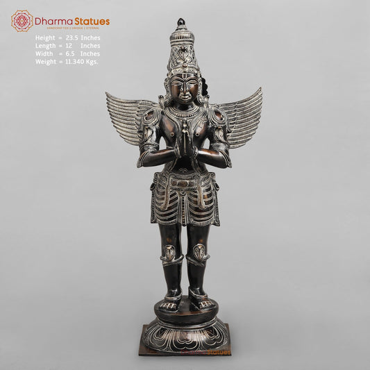 Brass Garuda Standing Fine, Antique Rustic Finish 24”