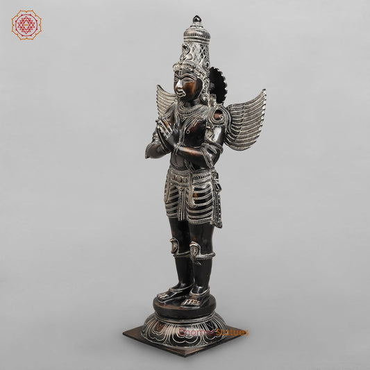 Brass Garuda Standing Fine, Antique Rustic Finish 24”