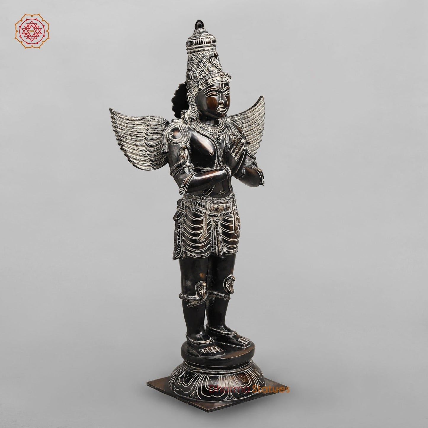 Brass Garuda Standing Fine, Antique Rustic Finish 24”