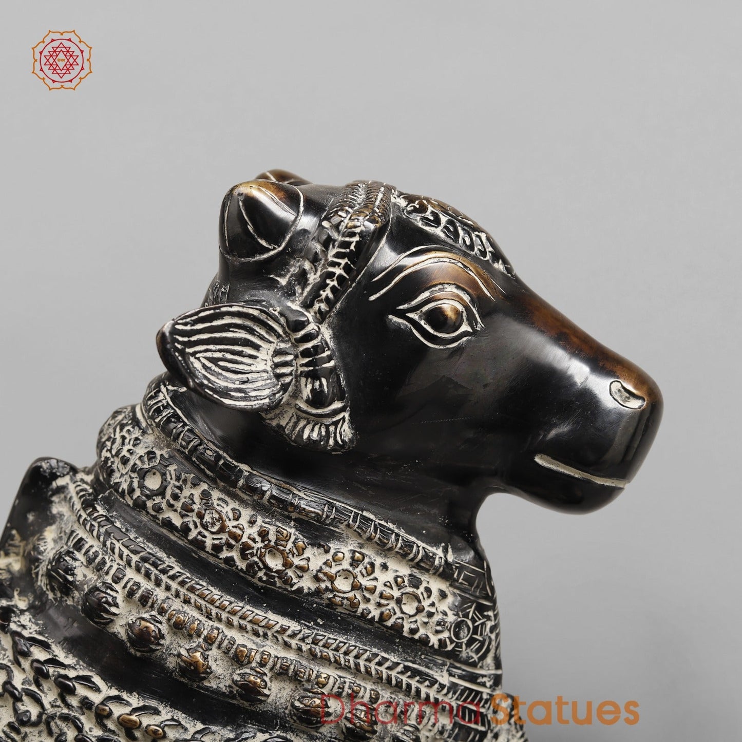 Brass Nandi Seated Fine, Antique Rustic Finish 17”