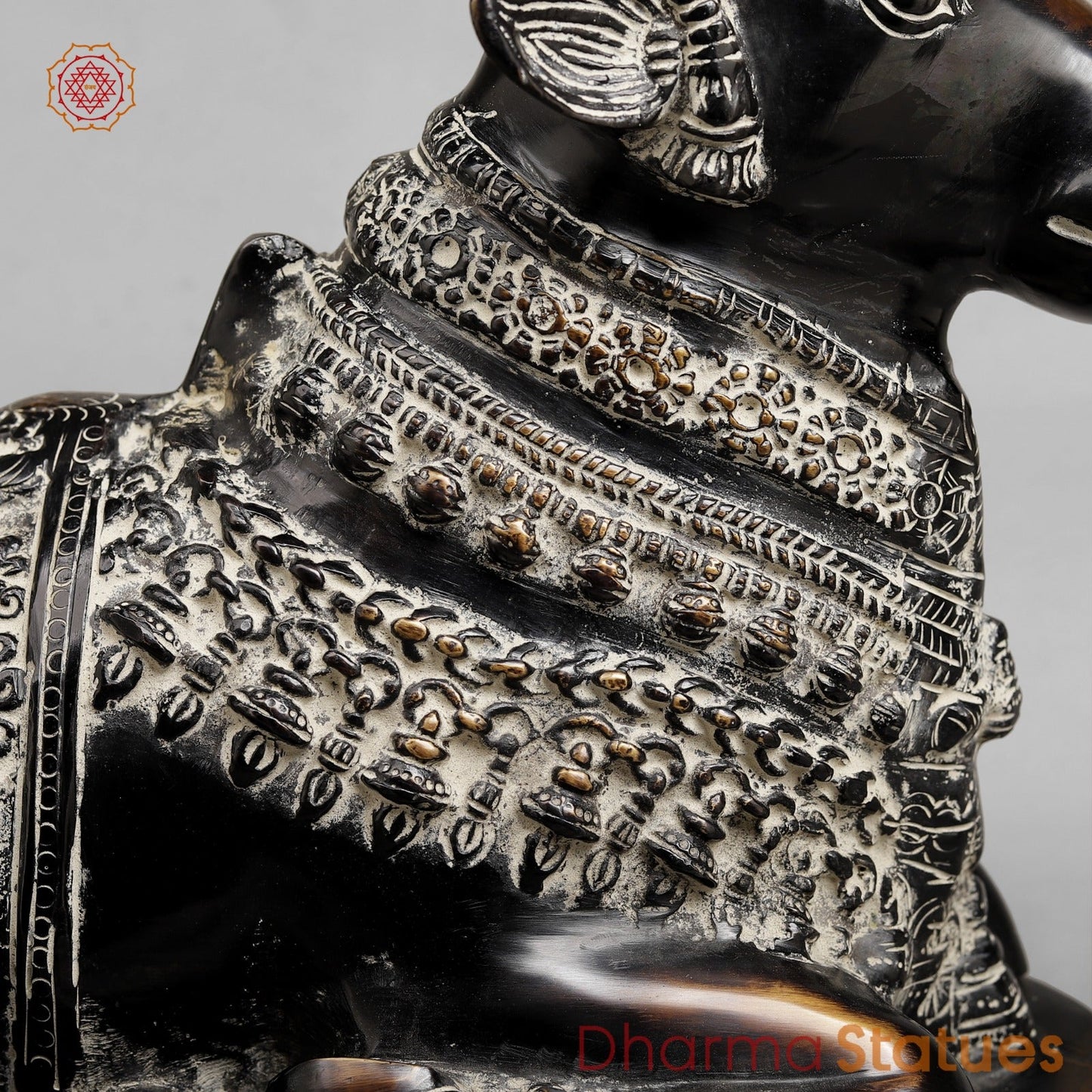 Brass Nandi Seated Fine, Antique Rustic Finish 17”