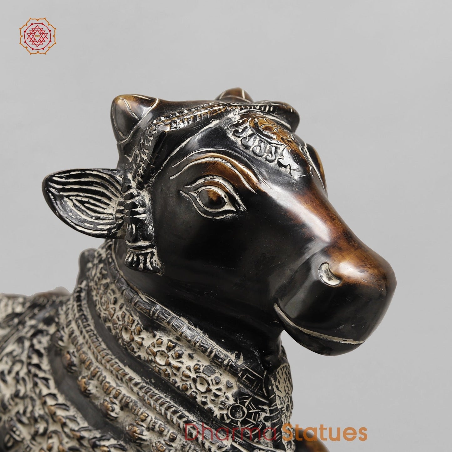 Brass Nandi Seated Fine, Antique Rustic Finish 17”