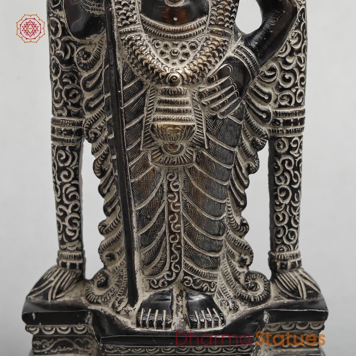Brass Murugan (Kartik) Standing Fine, Antique Rustic Finish 10.5”