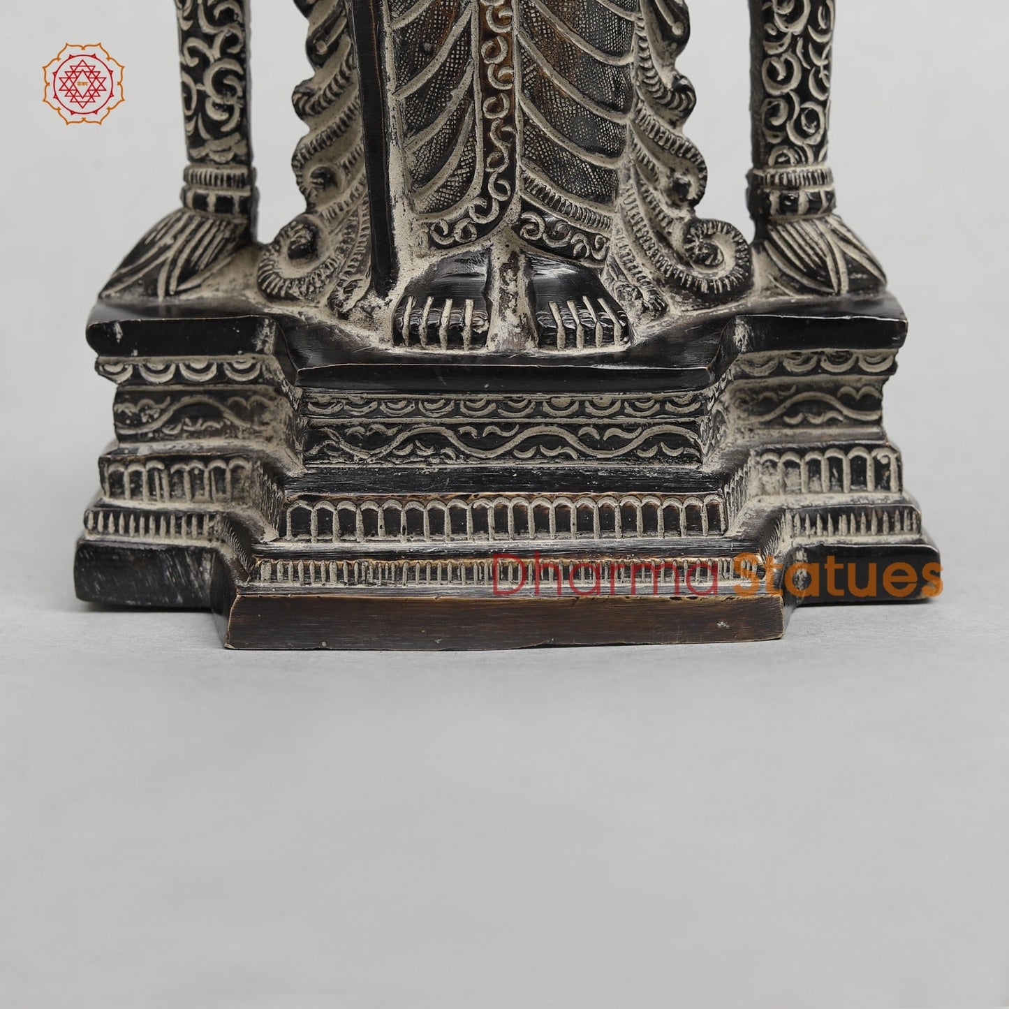 Brass Murugan (Kartik) Standing Fine, Antique Rustic Finish 10.5”