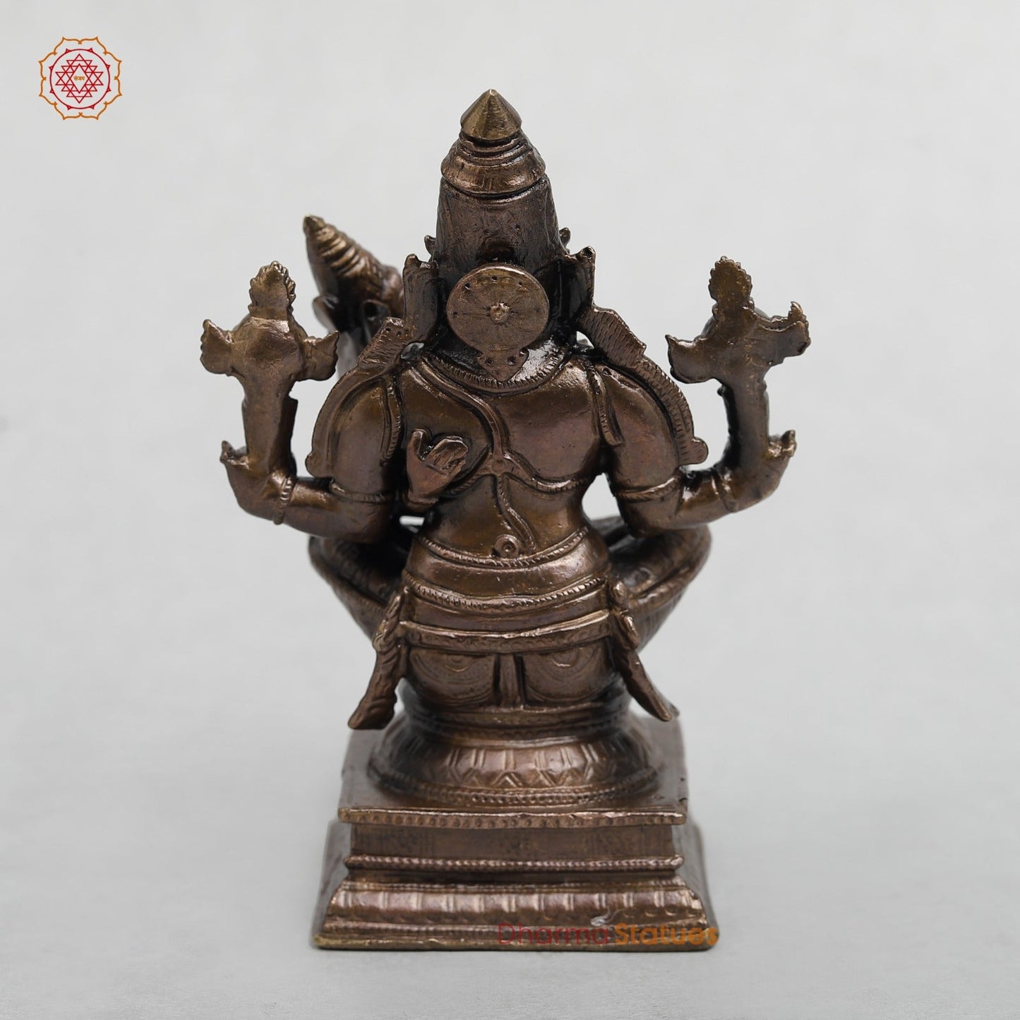 Copper Narsimha Lakshmi Seated Fine 4.5”