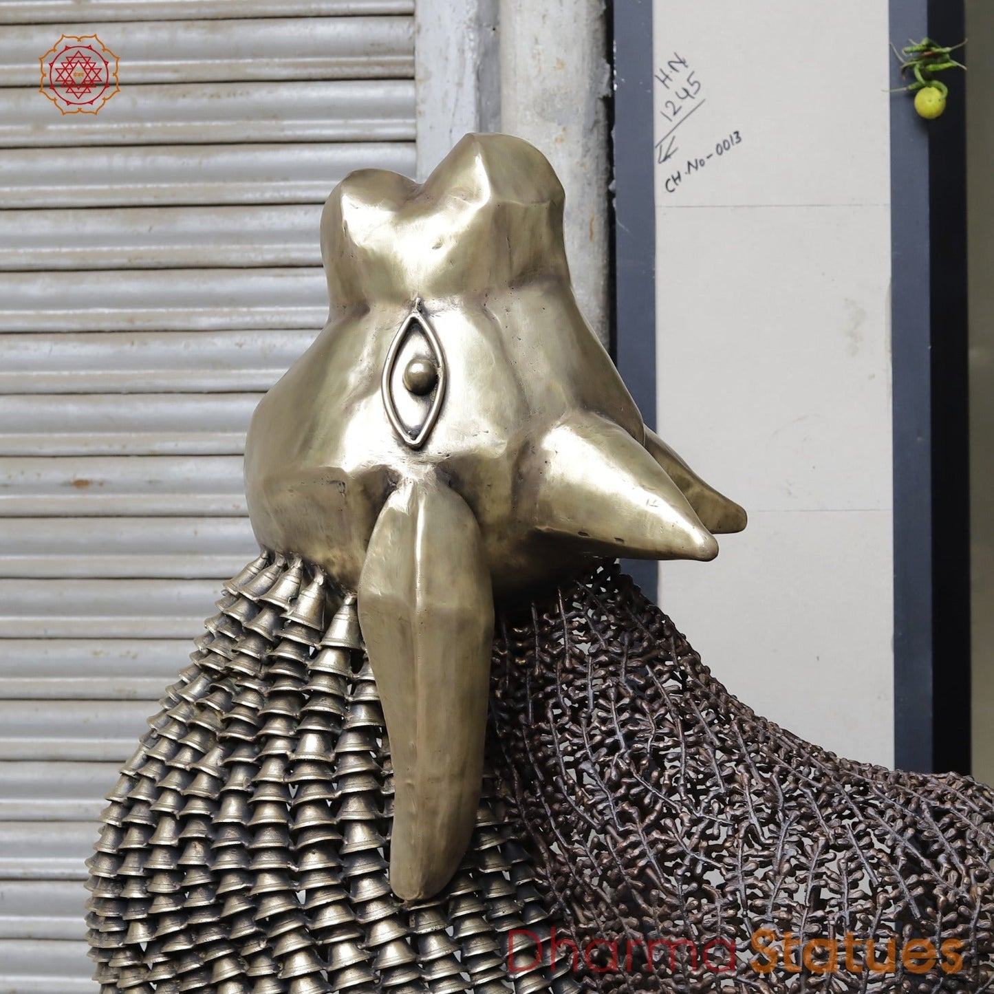 Brass Nandi joyfull Nandi Standing With Floral carvings, Copper Finish  60”