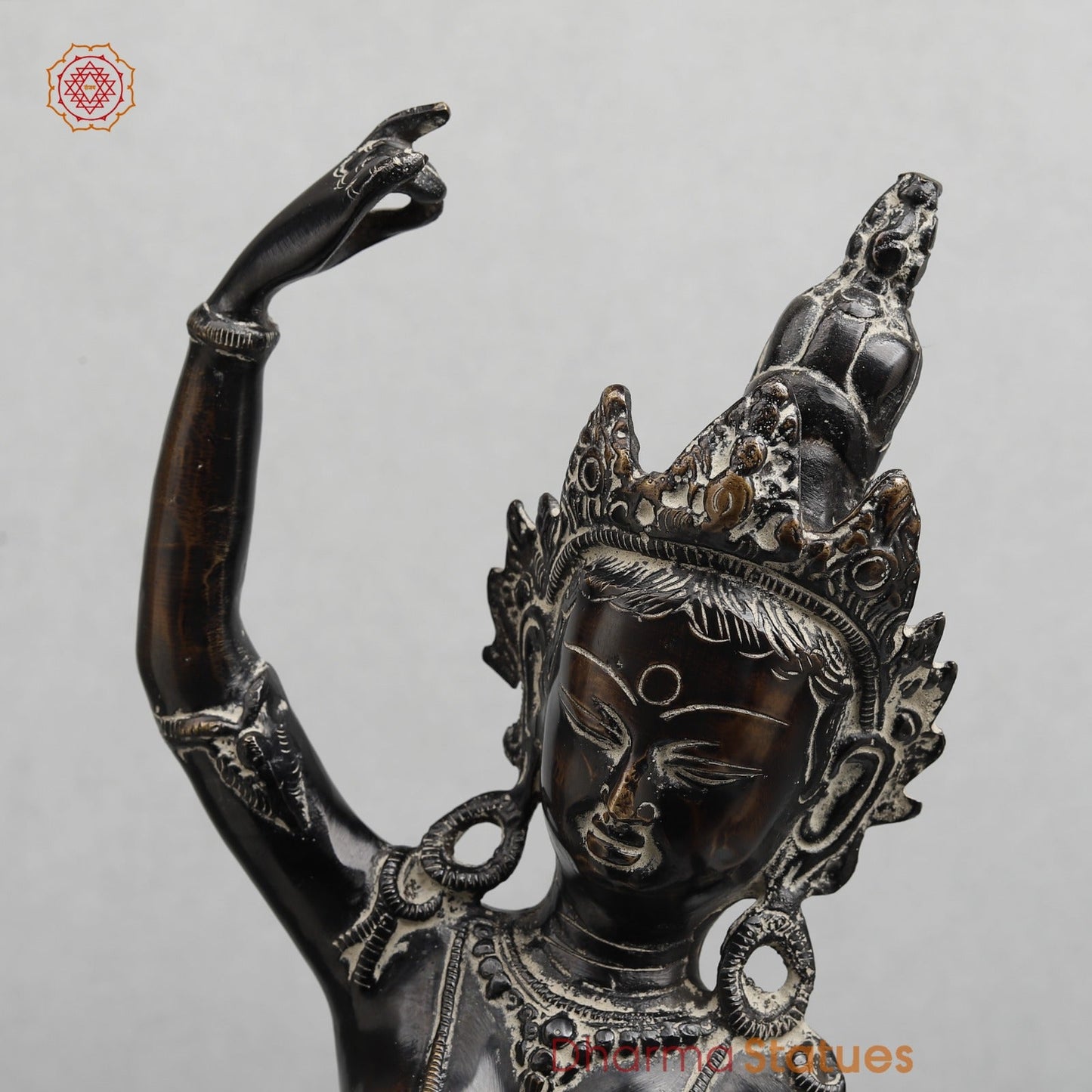 Brass Tara Standing Fine, Antique finish 19”