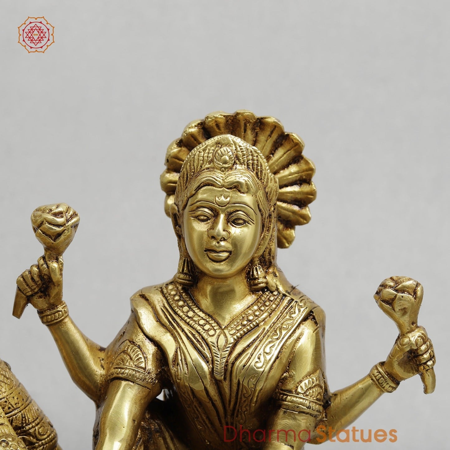 Brass Vishnu Lakshmi Resting in Snake Fine, Golden Finish 13”
