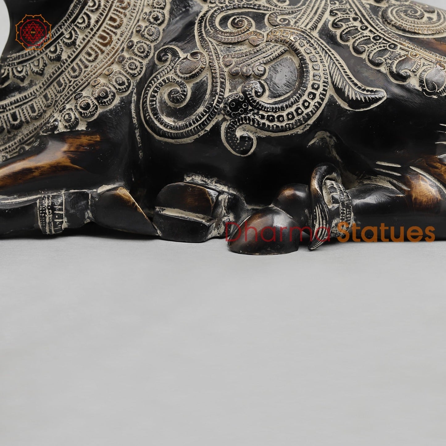 Brass Nandi seated Fine, Antique Finish 13”