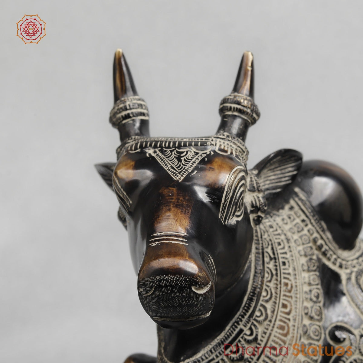 Brass Nandi seated Fine, Antique Finish 13”