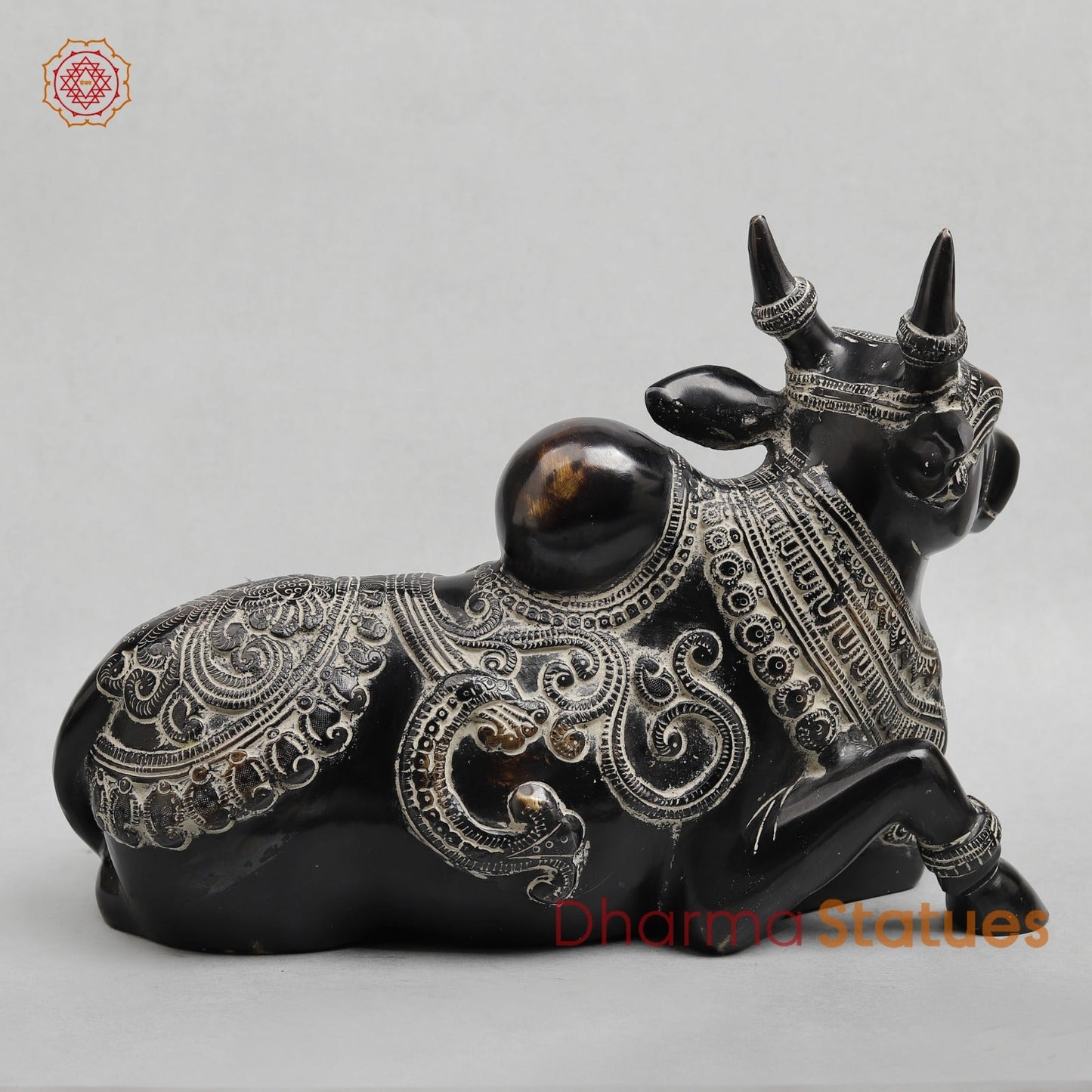 Brass Nandi seated Fine, Antique Finish 13”