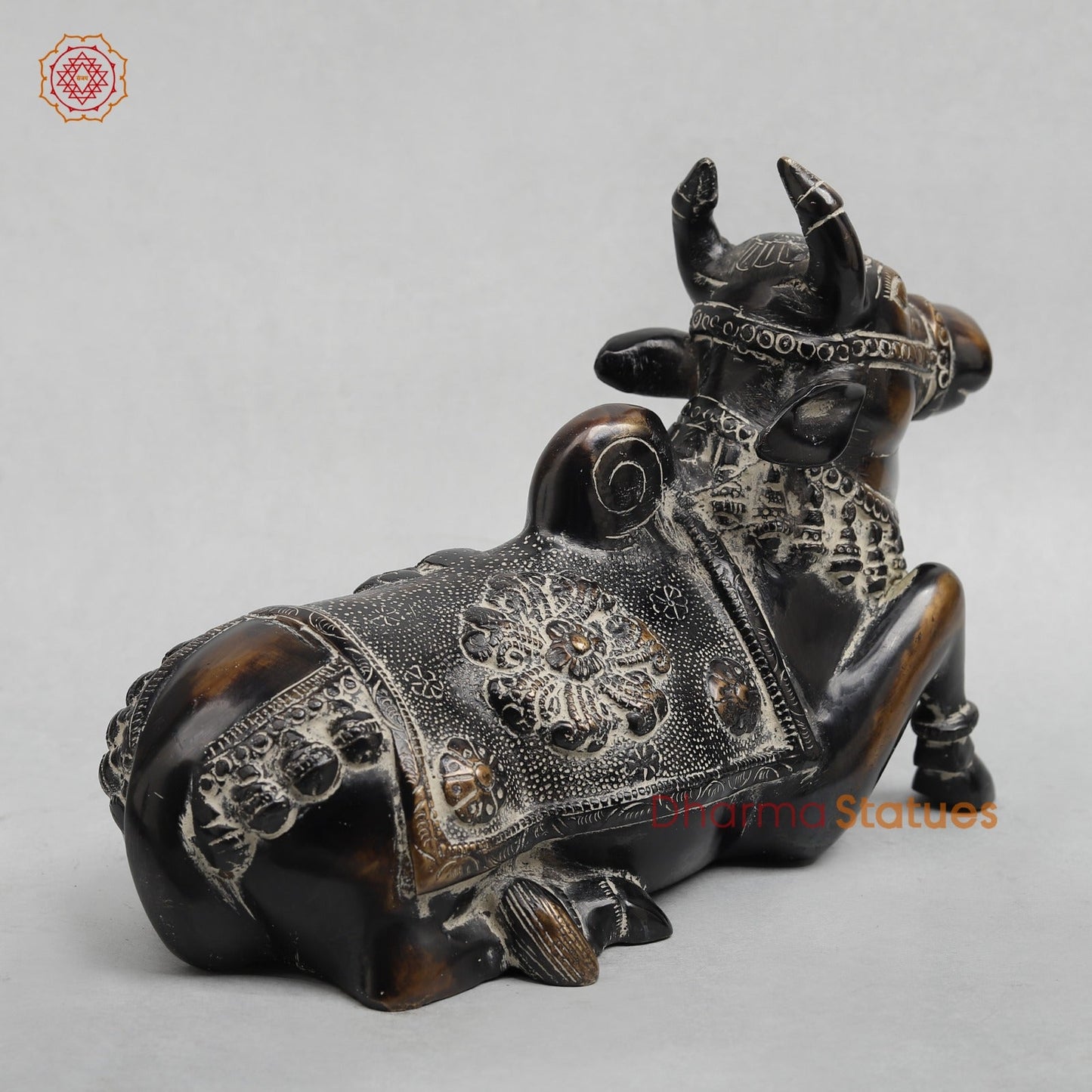 Brass Nandi seated Fine, Antique Finish 10.5”