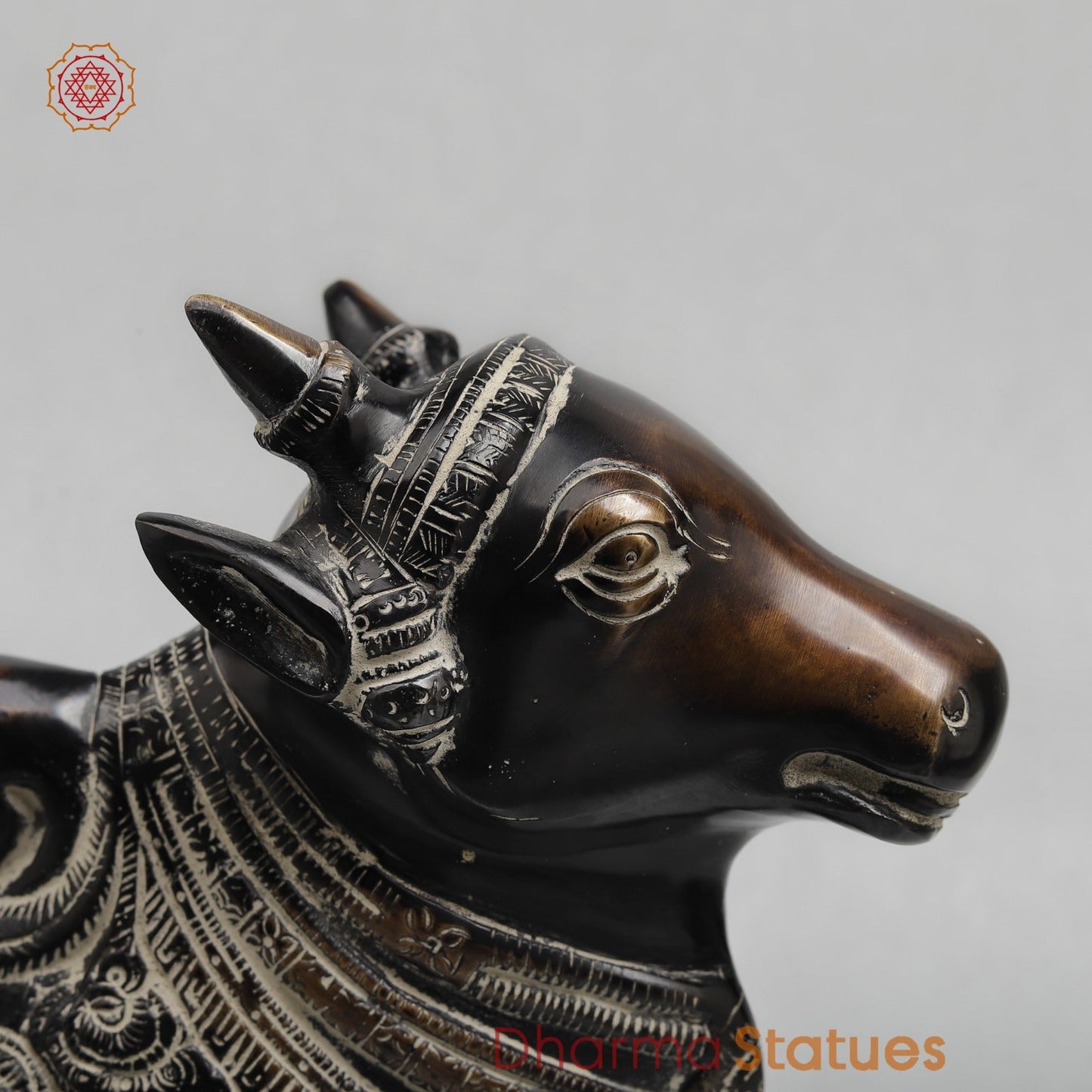 Brass Nandi seated Fine, Antique Finish 11”