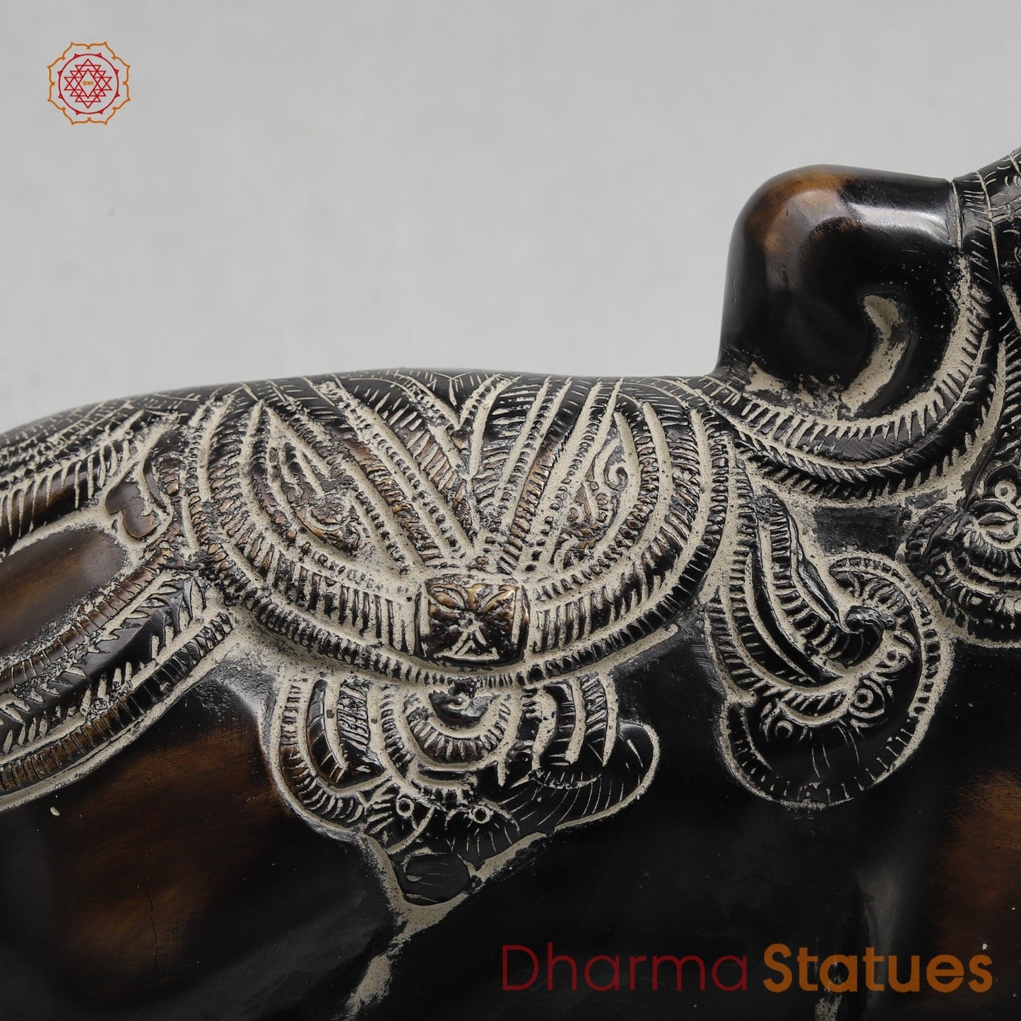 Brass Nandi seated Fine, Antique Finish 11”