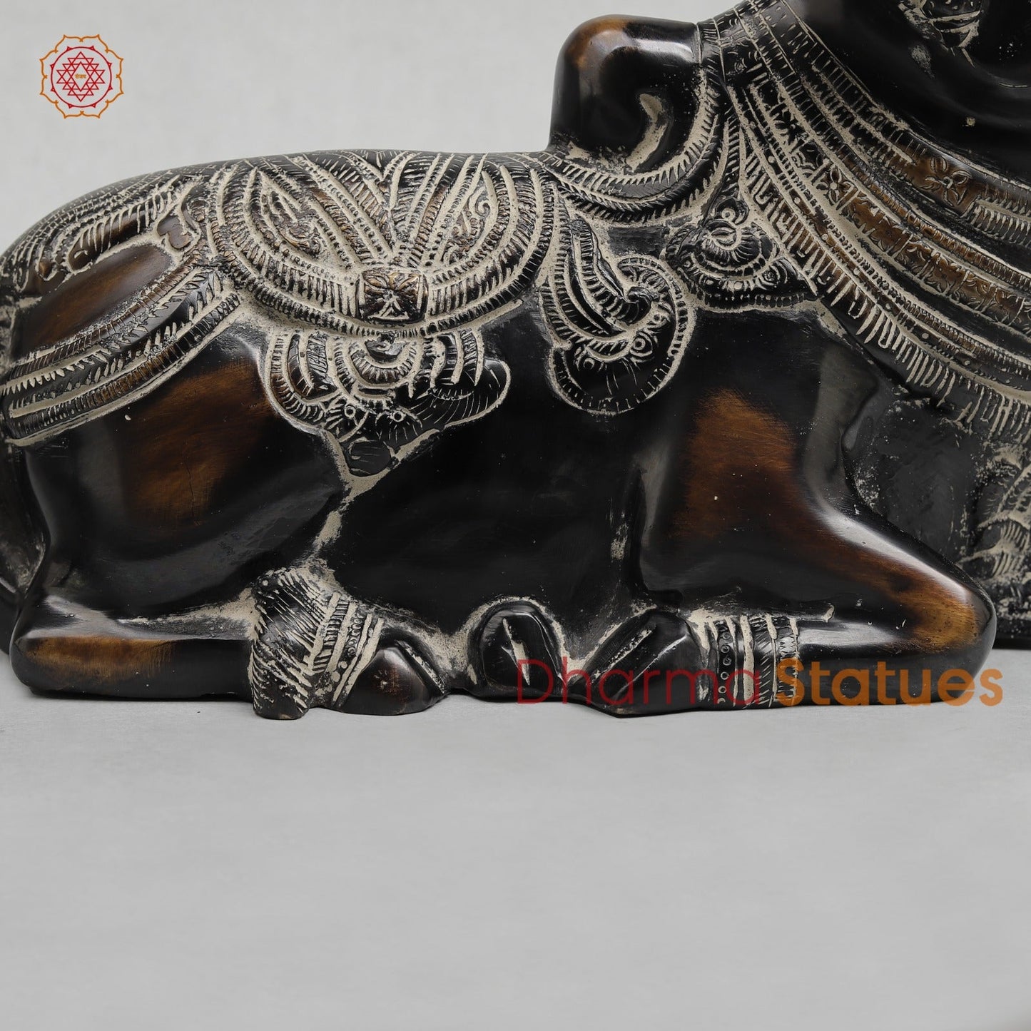 Brass Nandi seated Fine, Antique Finish 11”