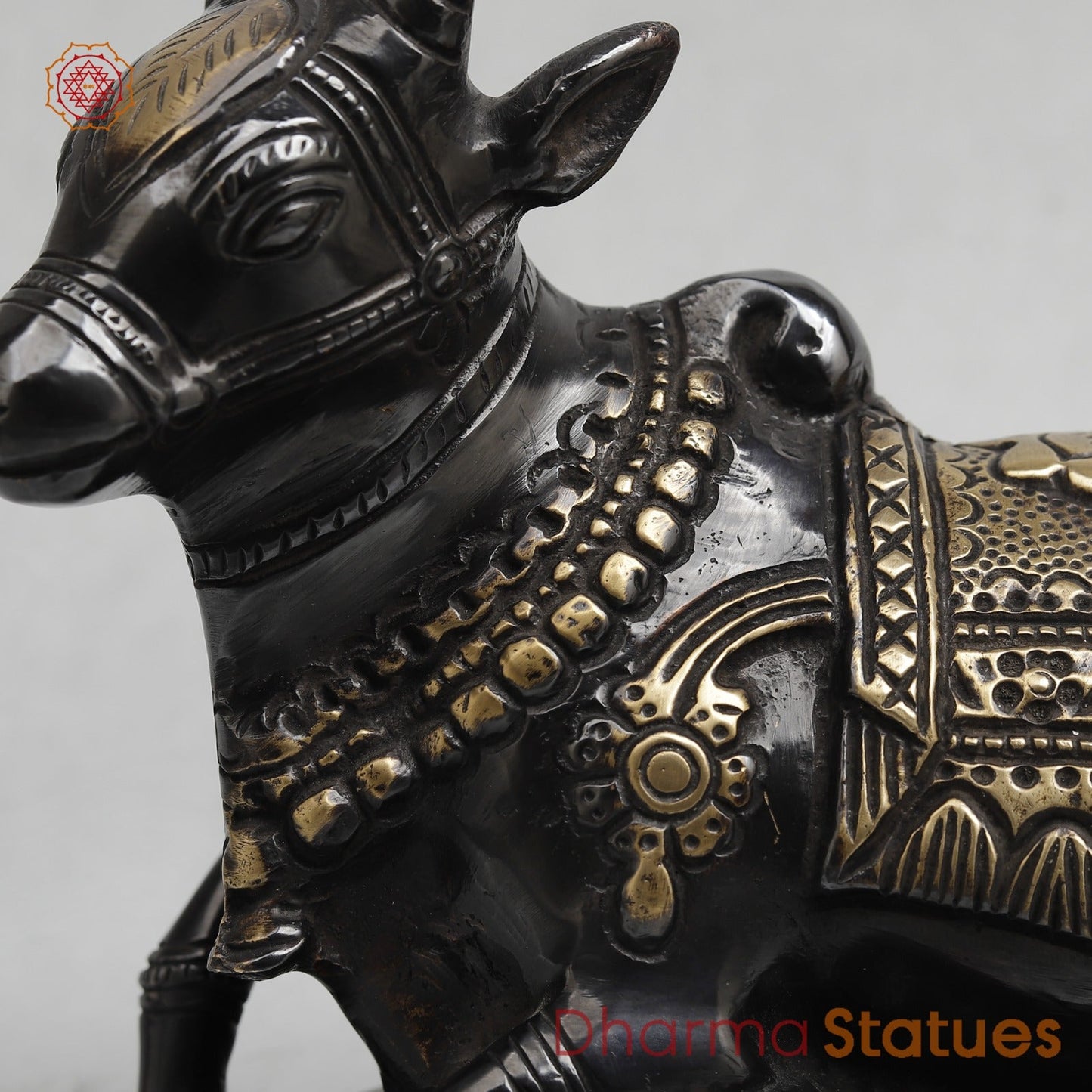Brass Nandi seated Fine, Royal black Finish 8”