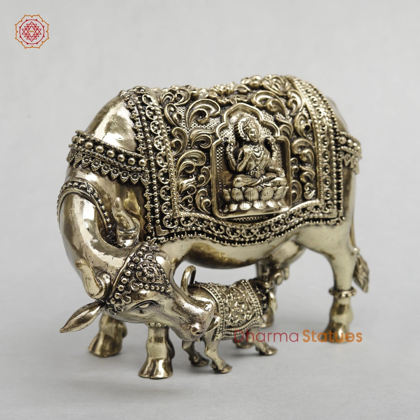 Brass Kamdhenu Cow Fine 7”