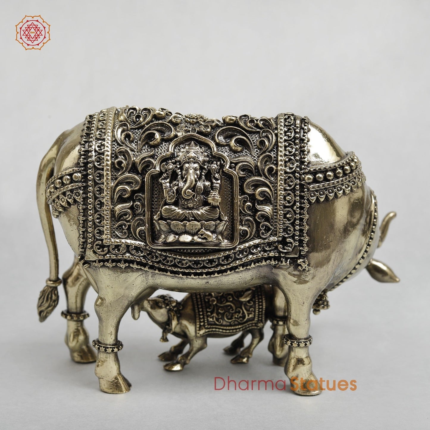 Brass Kamdhenu Cow Fine 7”