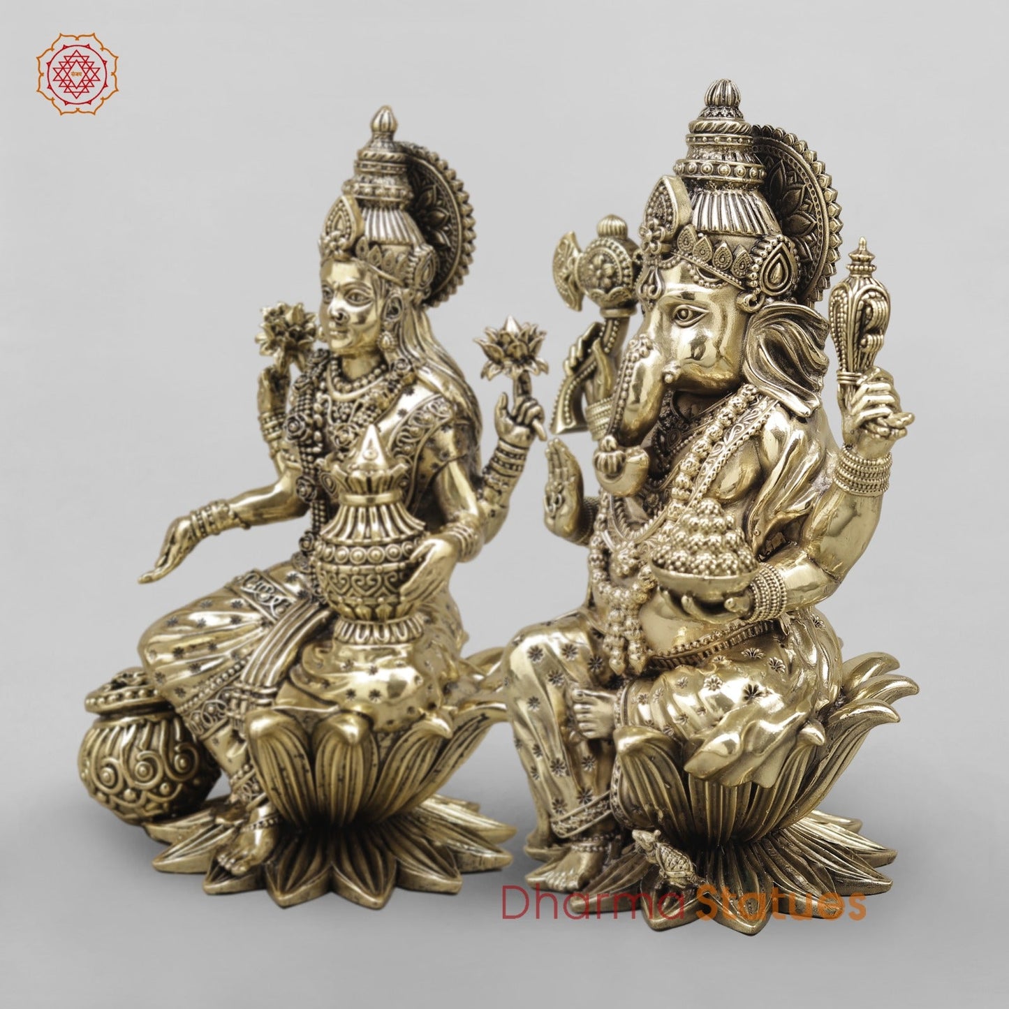 Brass Lakshmi Ganesh Saeted Fine 10”