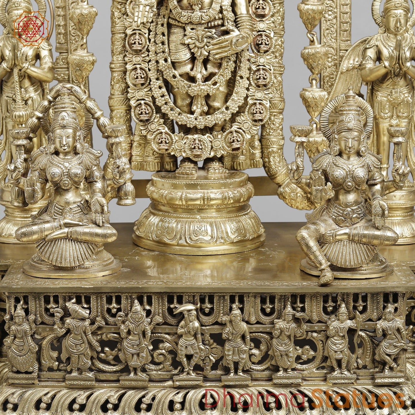 Bronze Tirupati Balaji Complete set With Jaya And Vijaya Fine, Smooth Finish 37.5” (Made in Thrissur)