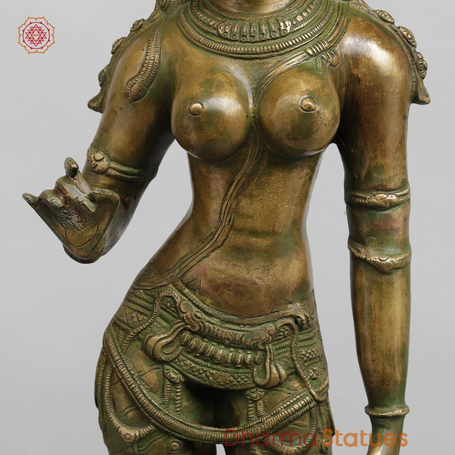 Brass Parwati fine Standing , Antique Bronze Finish fine 27”