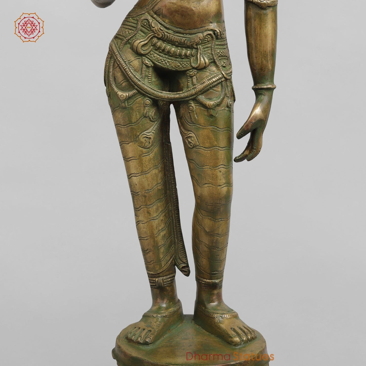 Brass Parwati fine Standing , Antique Bronze Finish fine 27”
