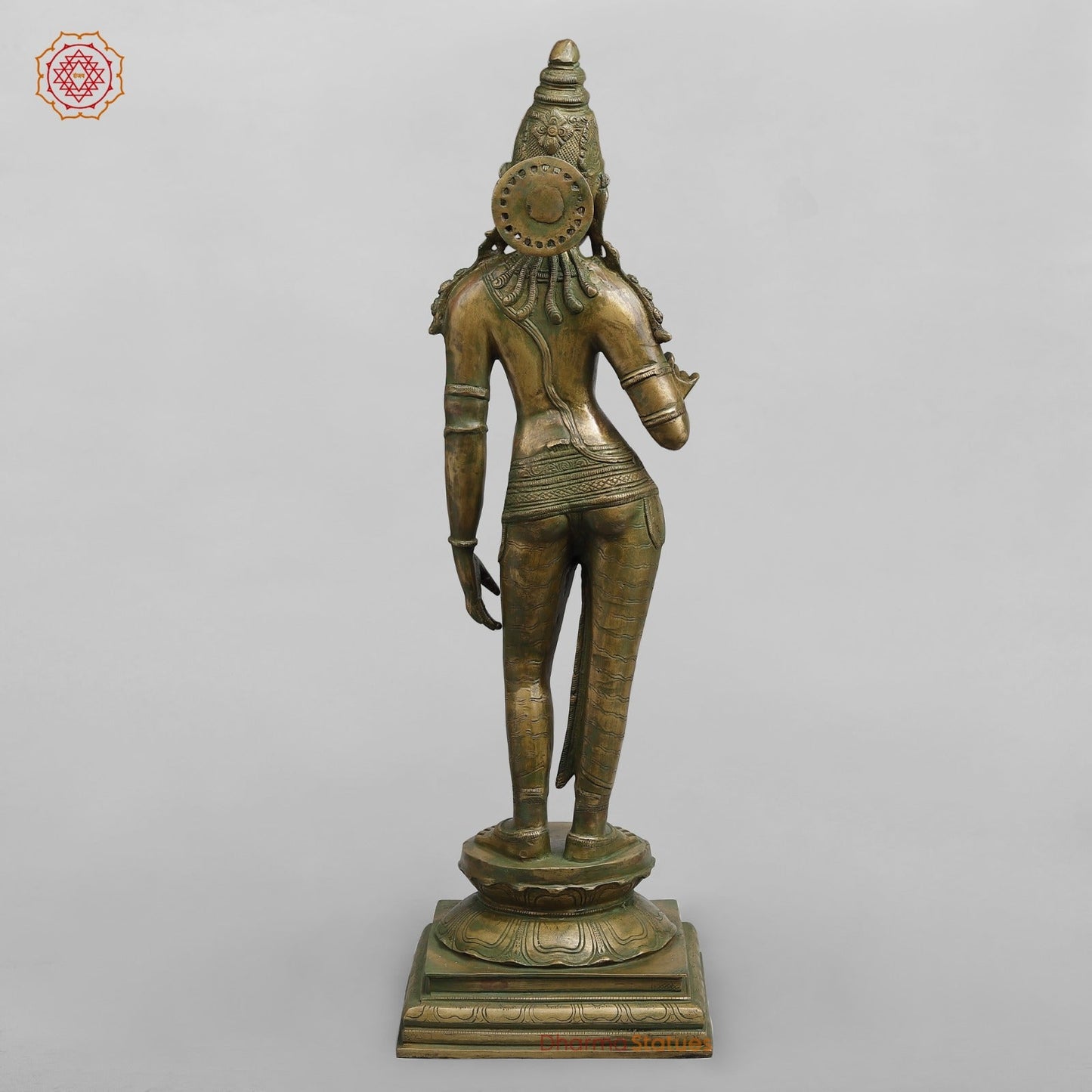 Brass Parwati fine Standing , Antique Bronze Finish fine 27”