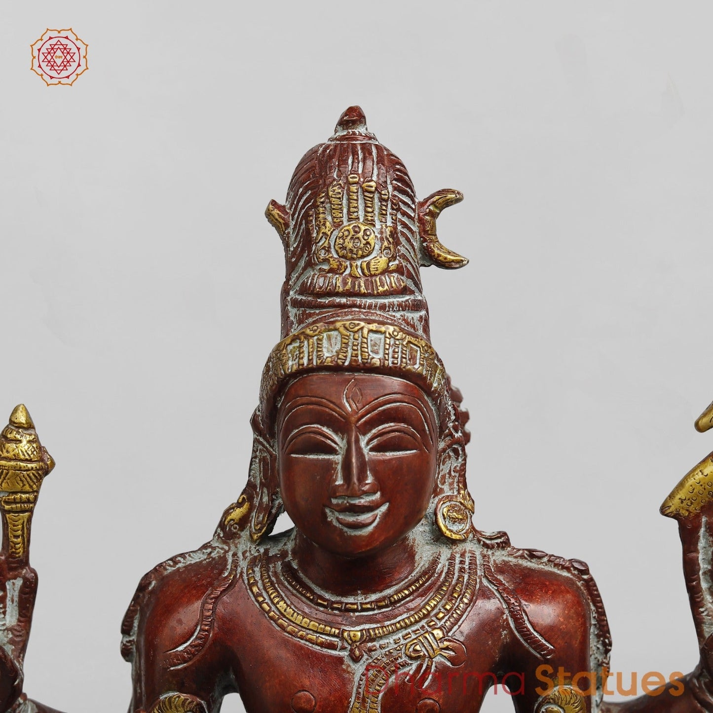 Brass Shiva Seated Fine, Red Copper Finish 15”