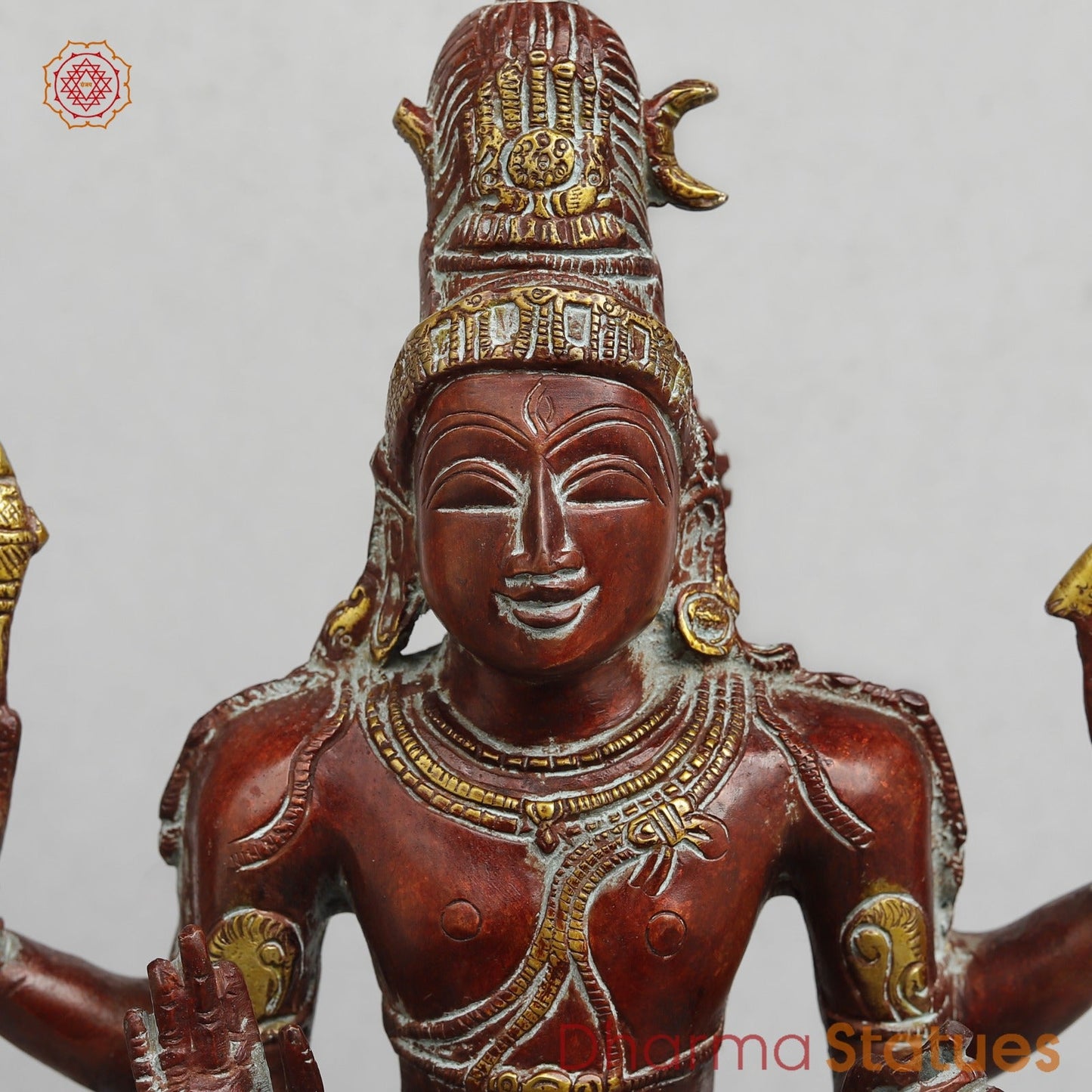 Brass Shiva Seated Fine, Red Copper Finish 15”