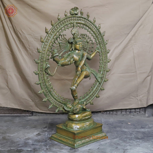 Brass Natraj Dancing Fine , Antique Bronze Finish 47”