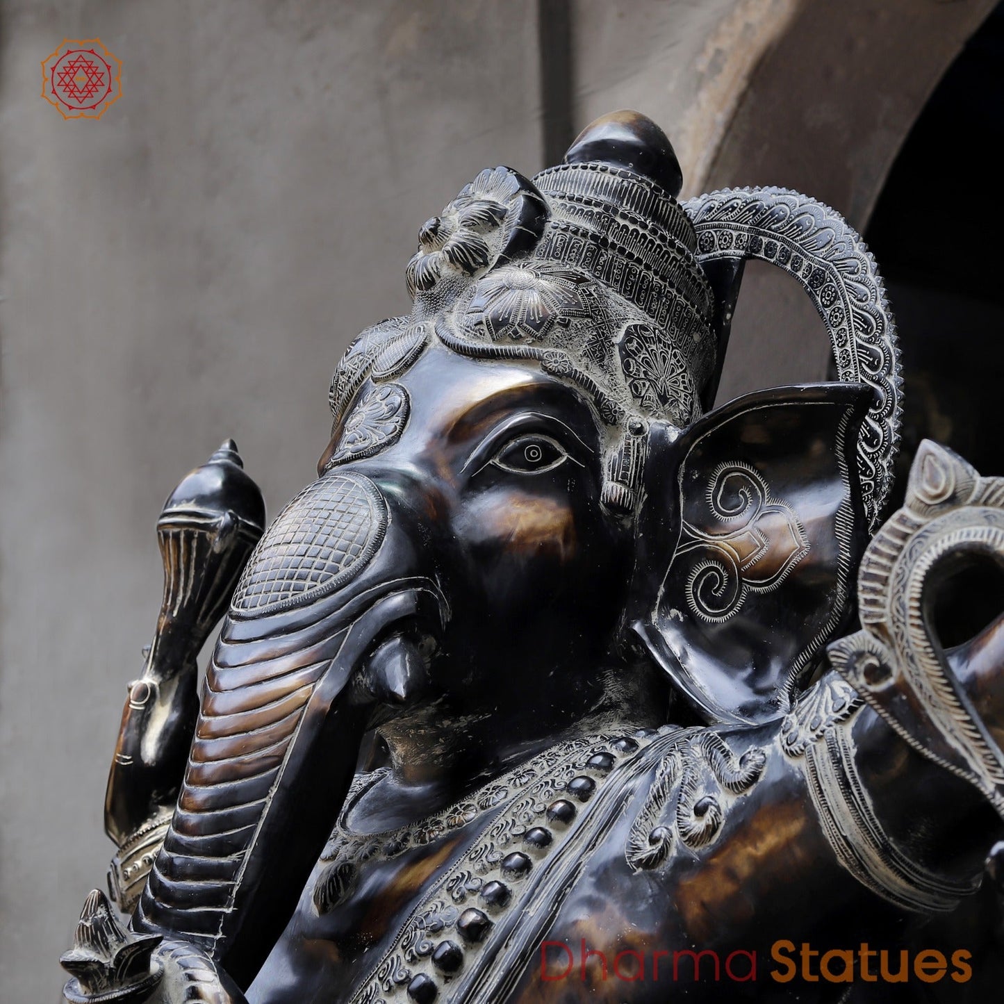 Brass Dancing Ganesh Fine, Antique Copper And Bronze Finish 82”