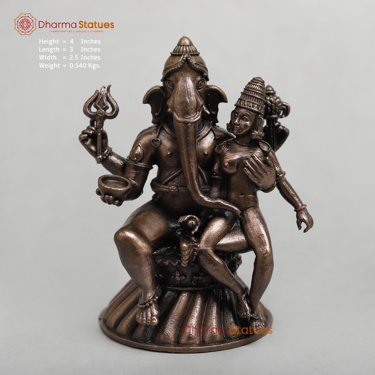 Copper Uschishta Ganpati Fine 4”