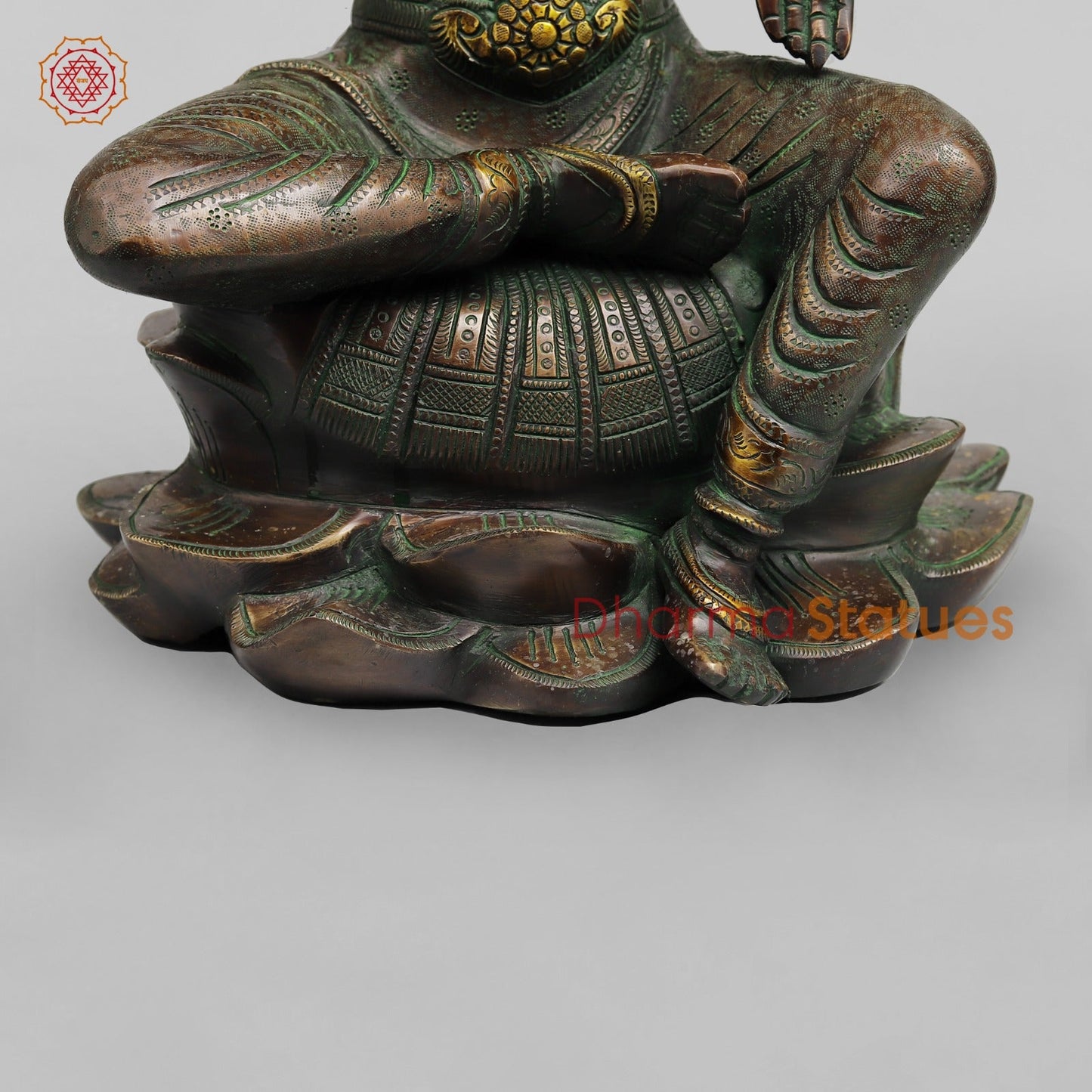 Brass Varahi Seated on Lotus Fine, Copper Green Finish 18.5”