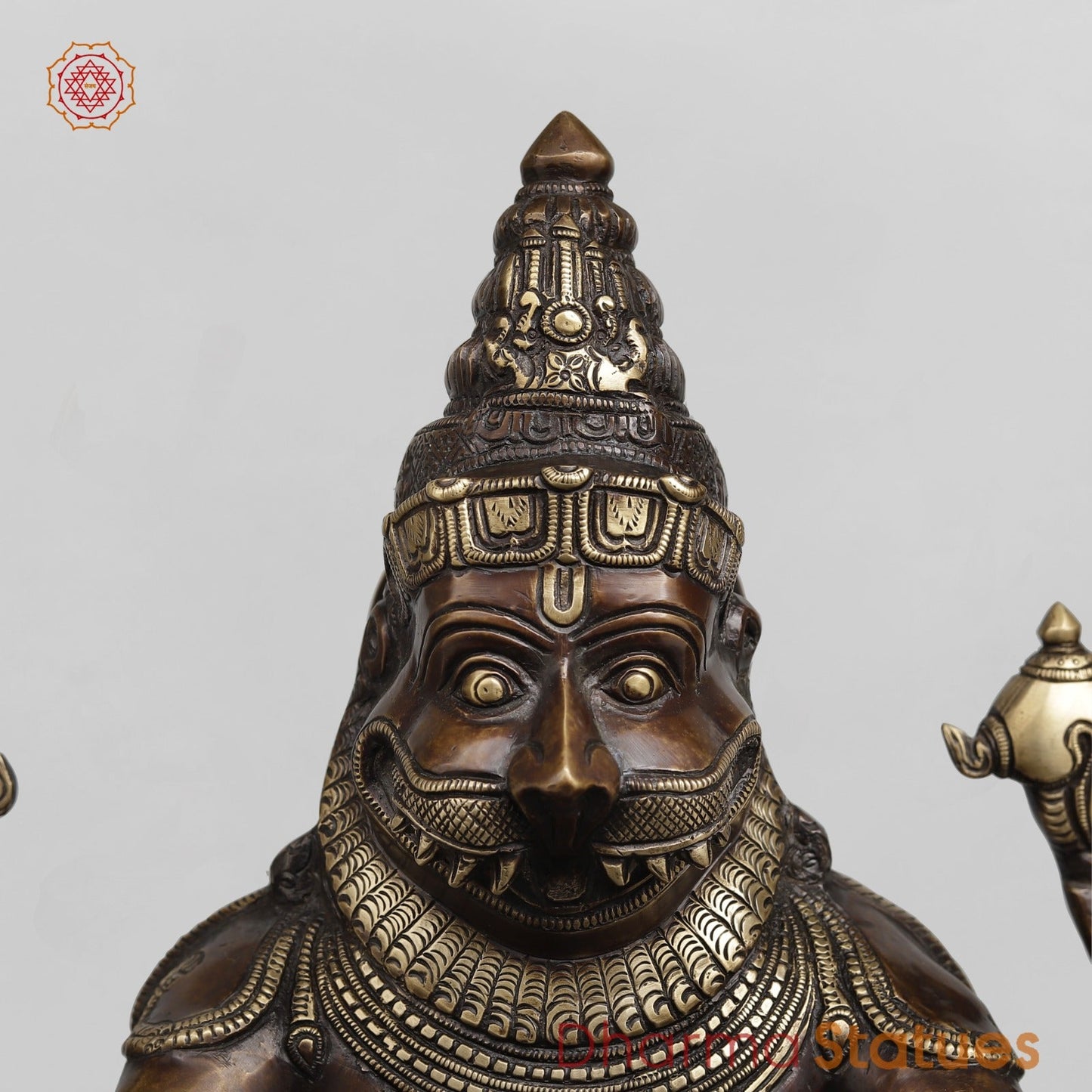 Brass Yog Narsimha Seated Fine, Copper Finish 20”