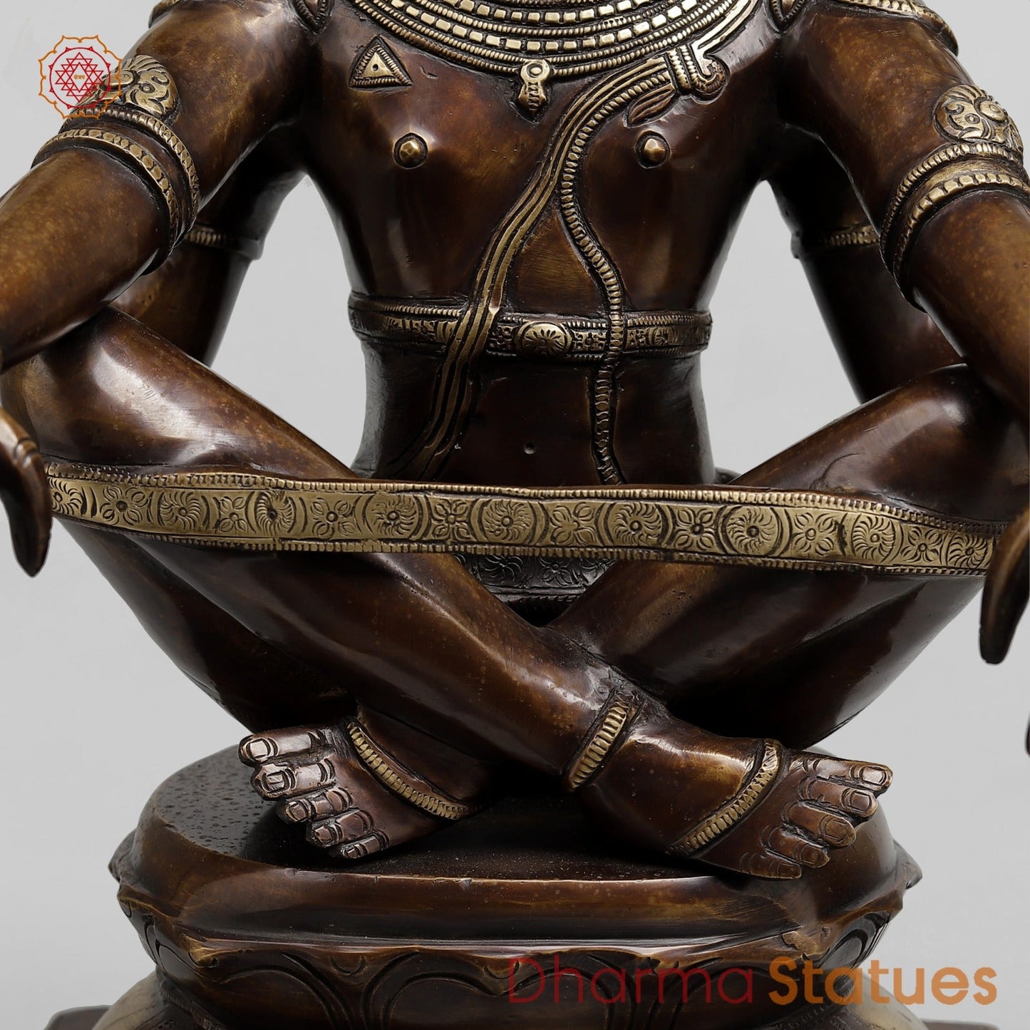 Brass Yog Narsimha Seated Fine, Copper Finish 20”