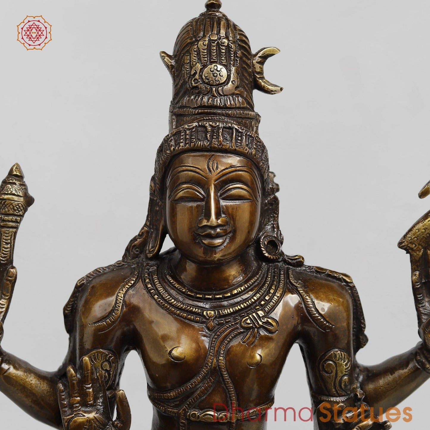 Brass Shiva Seated Fine, Copper Finish 15”