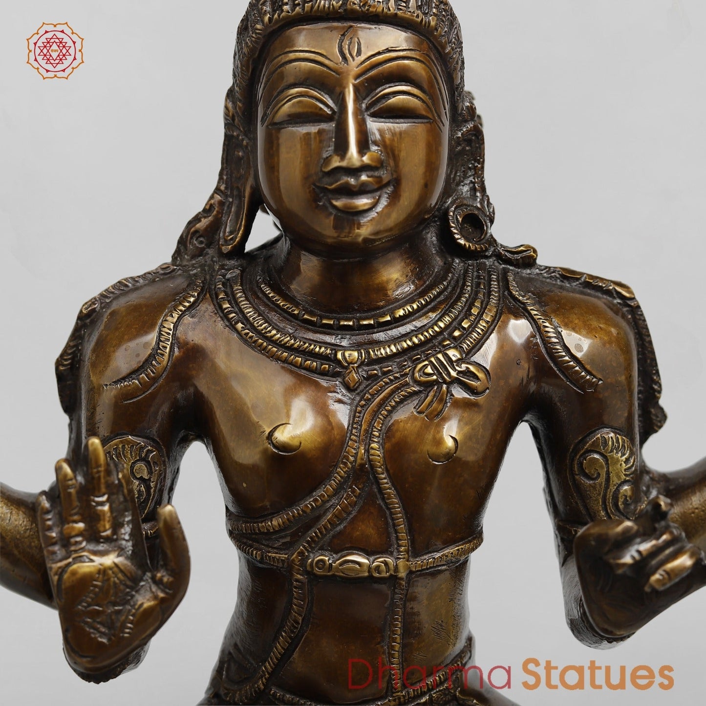 Brass Shiva Seated Fine, Copper Finish 15”