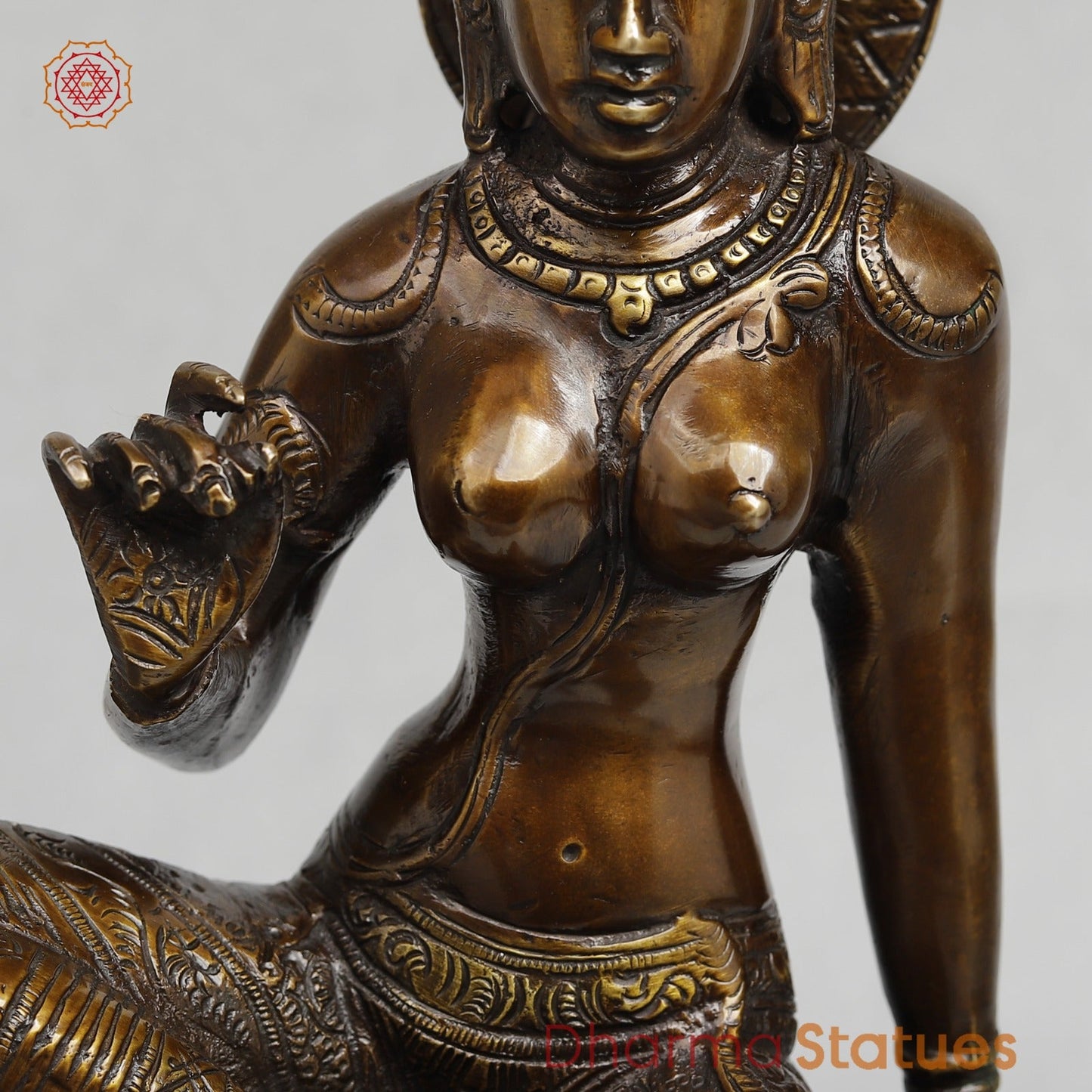 Brass Parwati (Uma) Seated, Copper Finish 13”