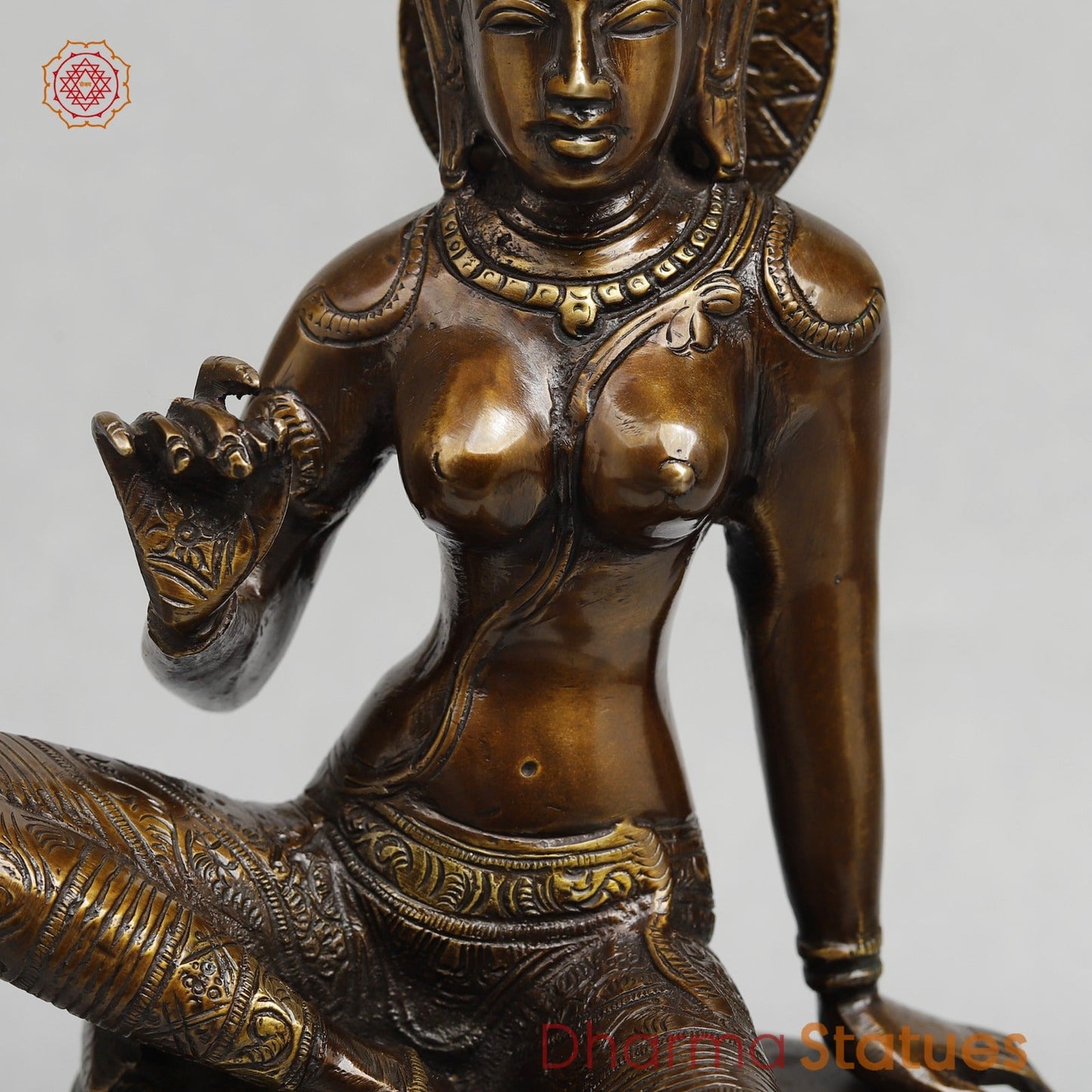Brass Parwati (Uma) Seated, Copper Finish 13”