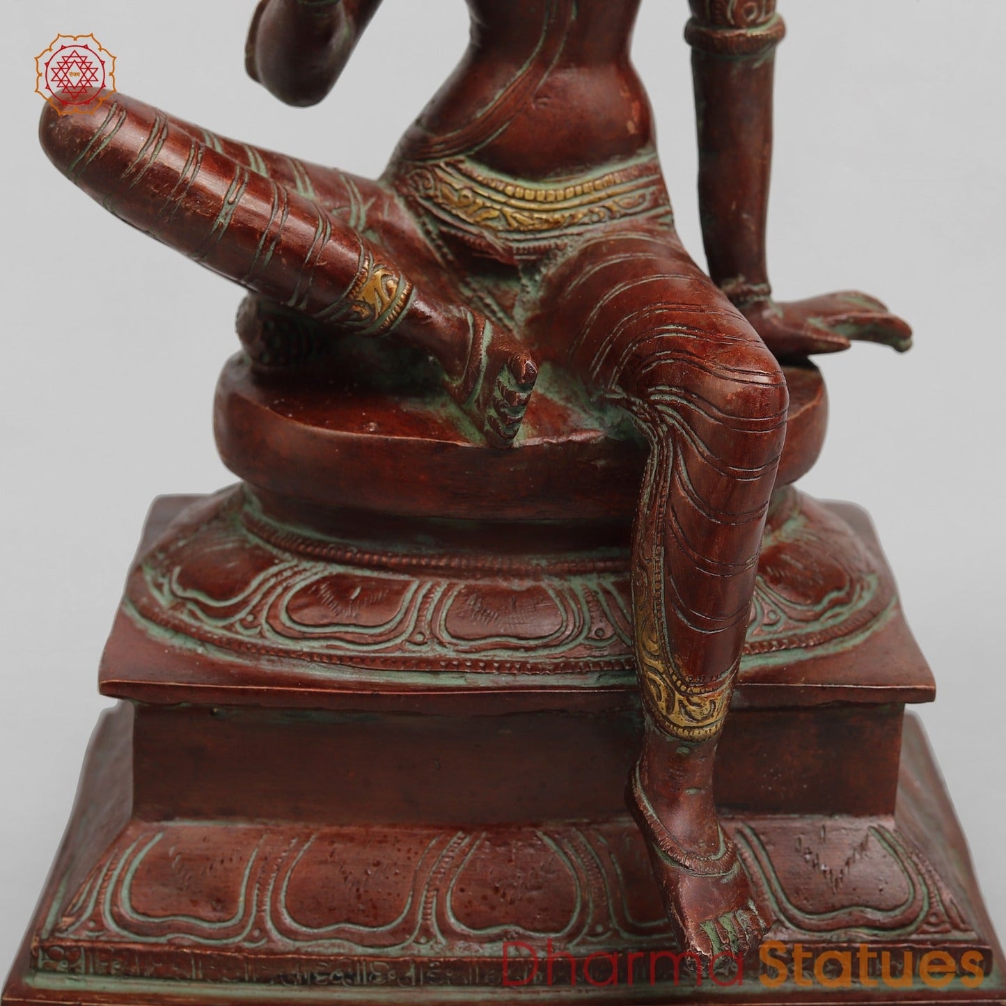 Brass Parwati (Uma) Seated, Red Copper Finish 13”
