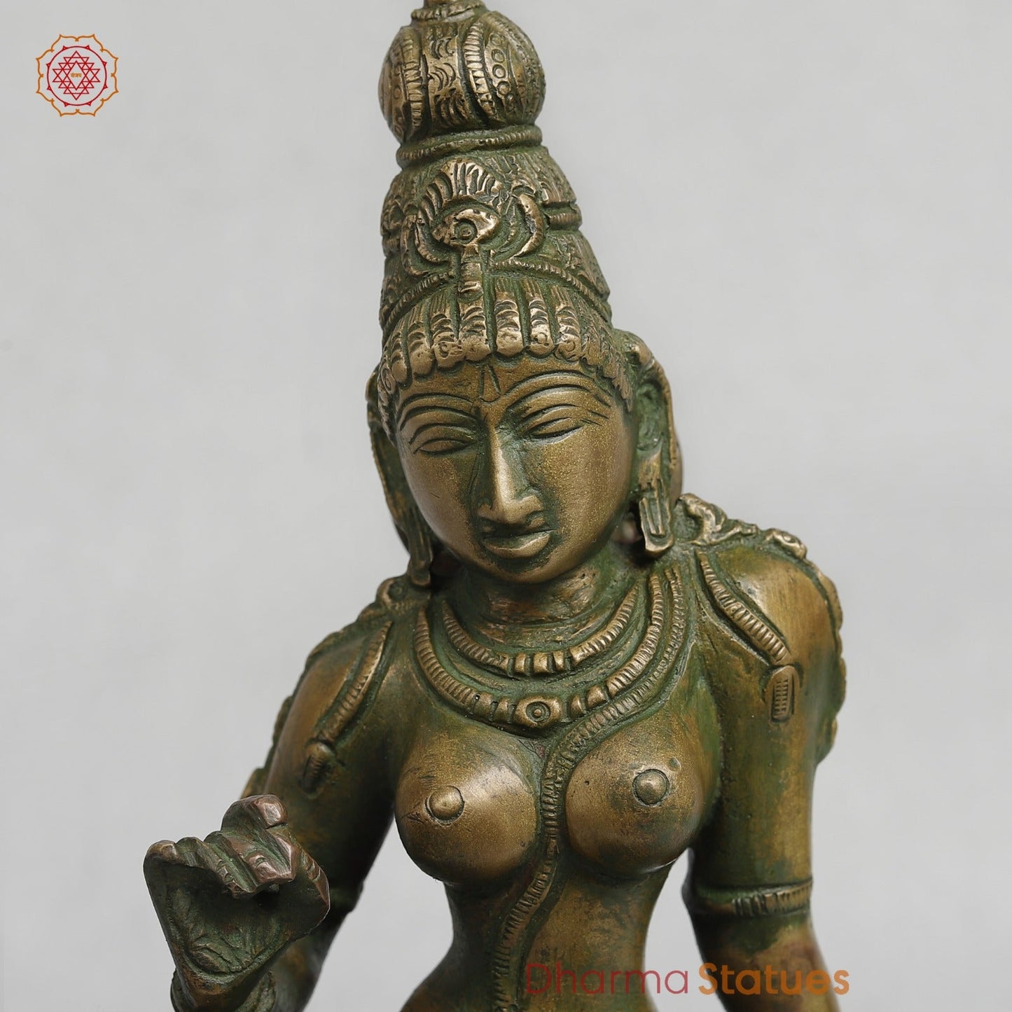 Brass Parwati (Uma) Seated Fine, Bronze Finish 10”