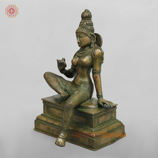 Brass Parwati (Uma) Seated Fine, Bronze Finish 10”