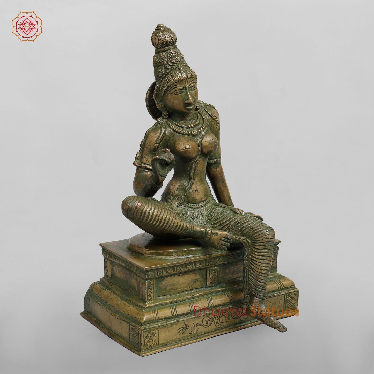 Brass Parwati (Uma) Seated Fine, Bronze Finish 10”