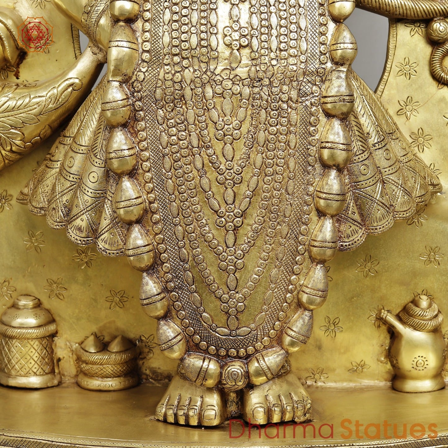 Brass Srinathji With Frame Fine, Speacial Gold Finish 36”