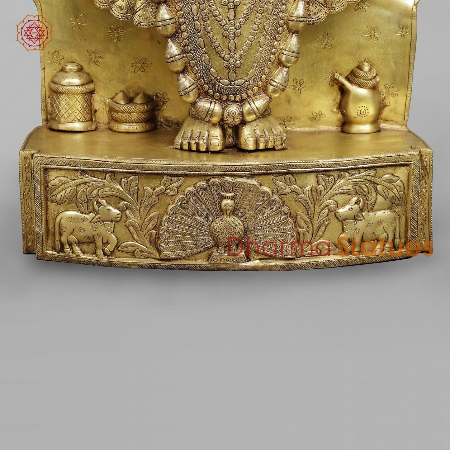 Brass Srinathji With Frame Fine, Speacial Gold Finish 36”