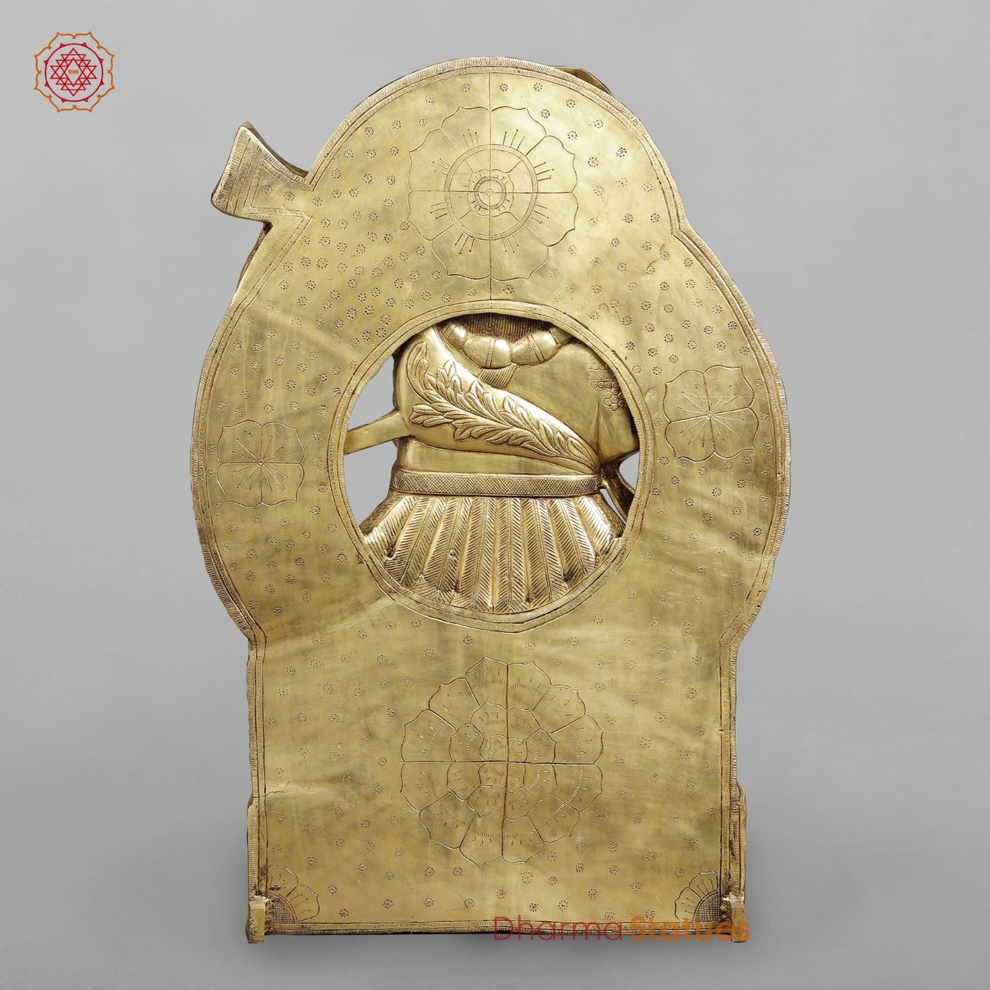 Brass Srinathji With Frame Fine, Speacial Gold Finish 36”
