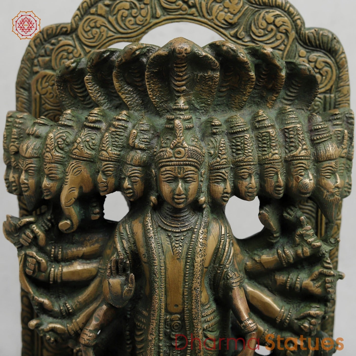 Brass Urli with Kalpvriskh Fine, Copper finish 13.5”